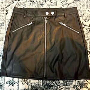 Wild fable black pleather skirt with silver accents
